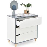Costway 3-Drawer Chest Storage Cabinet Dresser Freestanding Organizer Anti-tripping in White