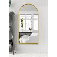 MirrorOutlet The Arcus Gold Framed Arched Leaner/Wall Mirror 71" X 35" (180CM X 90CM) | Size: 1 Pack
