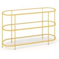 Costway 3-Tier TV Stand for TVs up to 65 140cm TV Console Table in Gold