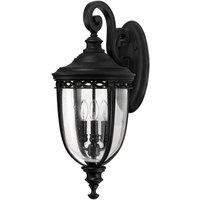Netlighting English Bridle 3 Light Outdoor Large Wall Lantern Light Black IP44 E14