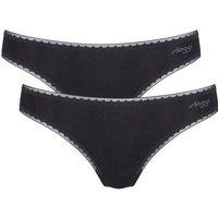Sloggi Women's GO Brazil 2 Pack Briefs in Black | Size: 8