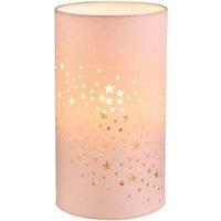 Happy Homewares Modern Stars Decorated Children/Kids Cotton Bedside Table Light in Pink