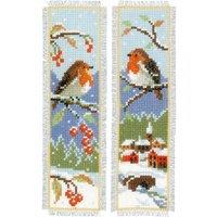 Vervaco B/MARK ROBINS - Counted Cross Stitch Kit: Bookmark: Robins: Set of 2