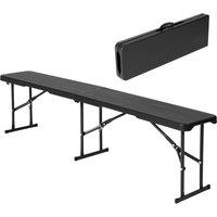 Novecrafto Durable 6ft Folding Bench Seat - Portable Plastic Bench with Convenient Carry Handle for Garden, Picnic, Party, & Camping in Black