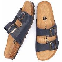 Moshulu Men's 'Munich Waxy' Slip On Mule Cork Sandals in Indigo | Size: 7