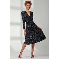 Jolie Moi Women's Rafella Long Sleeve Midi Dress in Black | Size: 8