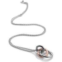 Hot Diamonds Women's Eternal Pendant - Rose Gold Plate Accents in Silver | Size: 45 cm