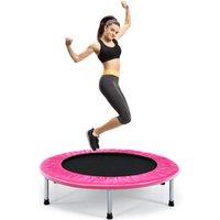 Costway Mini Folding Trampoline Indoor Outdoor Foldable Fitness Rebounder for 3+ in Pink