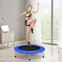 Costway Foldable Fitness Mini Trampoline Jumping Bed Exercise Bouncer Home Gym Sports in Blue