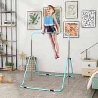 HOMCOM Kids Gymnastic Bar w/ Adjustable Height, Foldable Training Bar in Light Blue