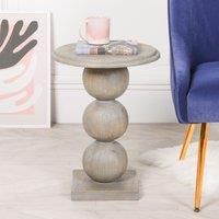 Glasstone Rustic Wooden Stacked Ball Side Occasional Table in Brown