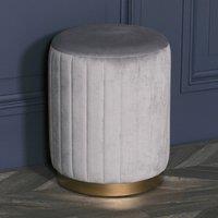 Glasstone Grey Velvet Round Stool