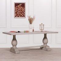 Glasstone Blanche Wood Rustic Washed Rectangular Dining Table 210cm in Brown