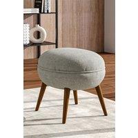 Flemming 54Cm Wide Linen Oval Footstool