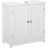 Kleankin 60x60cm Under-Sink Storage Cabinet w/ Adjustable Shelf in White | Size: 60x60 cm