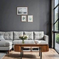 IH Design Carney Mango Wood Slatted Rectangular Coffee Table in Brown