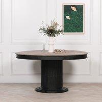 Glasstone Black Wooden Round Column Dining Table in Brown