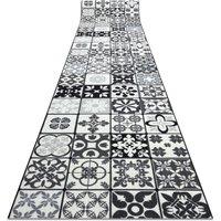 RugsX Anti-Slip Azulejo Runner in Grey | Size: 57 cm x 380 cm