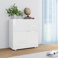 Berkfield Home Sideboard High Gloss White 71x35x76 cm Engineered Wood | Size: 71 x 35 x 76 cm