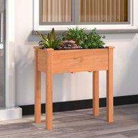 Berkfield Home Planter with Liner Brown 71x37x76 cm Solid Wood Fir | Size: 71 x 37 x 76 cm
