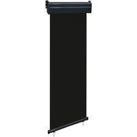 Balcony Side Awning 65x250 cm Black