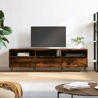 Berkfield Home TV Cabinet Smoked Oak 150x30x44.5 cm Engineered Wood in Brown