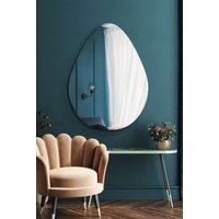 MirrorOutlet The Lapillus - Frameless Pebble Wall Mirror 47" X 32" (120CM X 80CM) in Silver | Size: 1 Pack