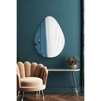 MirrorOutlet The Lapillus - Frameless Pebble Wall Mirror 30" X 20" (76CM X 50CM) in Silver | Size: 1 Pack