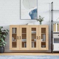 Berkfield Home Wall Mounted Cabinets 2 pcs Sonoma Oak Engineered Wood in Brown