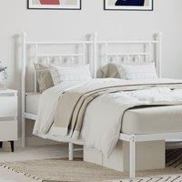 Metal Headboard White 140 cm