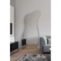 MirrorOutlet The Lacuna - Frameless Pond Leaner / Wall Mirror 55" X 24" (140CM X 60CM) in Silver | Size: 1 Pack