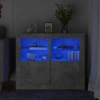 Berkfield Home Side Cabinets with LED Lights 2 pcs Concrete Grey Engineered Wood