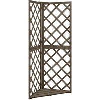 Berkfield Home Corner Trellis Grey 50x50x145 cm Solid Fir Wood | Size: 50 x 50 x 145 cm