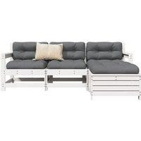 Berkfield Home 4 Piece Garden Sofa Set White Solid Wood Pine