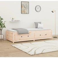 Berkfield Home Day Bed 75x190 cm Small Single Solid Wood Pine in Brown