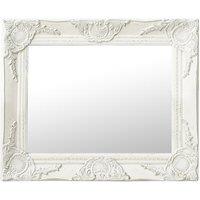 Berkfield Home Wall Mirror Baroque Style 50x40 cm White