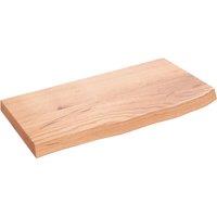 Wall Shelf Light Brown 60x30x(2-4) cm Treated Solid Wood Oak