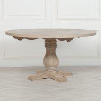 Glasstone Rustic Wooden Round Pedestal Dining Table in Light Brown