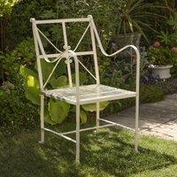 Glasstone Iron Frame Off-White / Cream Distressed Garden Dining Chair
