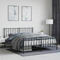 Berkfield Home Metal Bed Frame with Headboard & Footboard Black 160x200 cm