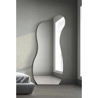 MirrorOutlet The Lacuna - Frameless Pond Leaner / Wall Mirror 67" X 32" (170CM X 80CM) in Silver | Size: 1 Pack