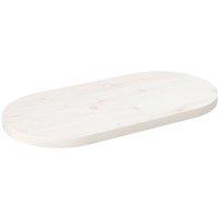Table Top White 80x40x2.5 cm Solid Wood Pine Oval