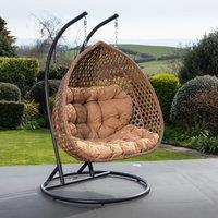 Artemis Home Henley Double Swing Egg Pod Chair in Brown