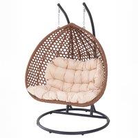 Artemis Home Henley Double Swing Egg Pod Chair in Cream