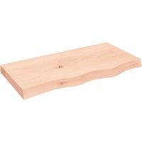 Berkfield Home Wall Shelf 80x40x(2-6) cm Untreated Solid Wood Oak in Brown