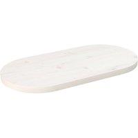 Table Top White 70x35x2.5 cm Solid Wood Pine Oval
