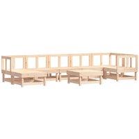 8 Piece Garden Lounge Set Solid Wood Pine