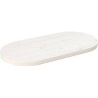 Berkfield Home Table Top White 60x30x2.5 cm Solid Wood Pine Oval