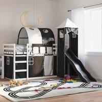 Berkfield Home Bunk Bed without Mattress with Slide White & Black 90x200 cm