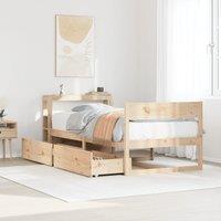 Berkfield Home Bed Frame without Mattress 75x190 cm Small Single Solid Wood Pine in Brown
